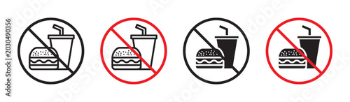 No food allowed sign in flat style. Basic vector symbol illustration