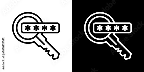 Foto Password Icon Set Vector Collection Isolated In Black And White