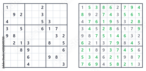 Sudoku solution page for mathematical logic puzzle hard level . Sudoku classics 