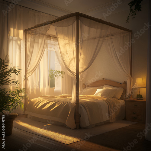 Cozy bedroom retreat modern home interior photography warm lighting aesthetic comfort