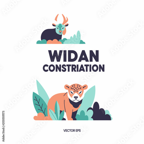 Photos Widan Constriction: Tiger Cub and Ibex in Nature Illustration