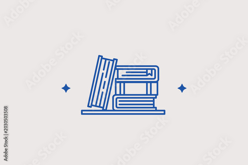 Fotografía Stack of three vintage encyclopedias line icon for classic bookstore antique section maps
