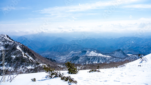 Snowy landscape at Takatsue Ski Resort, Fukushima, Japan