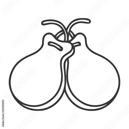 Tableau sur toile Castanets Musical Instrument Line Art Illustration on White Background
