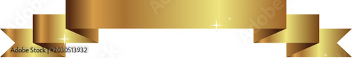 Luxury Gold Ribbon Banner with Glitter