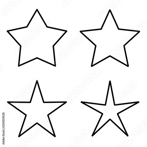 Hand Drawn Star Outline Set