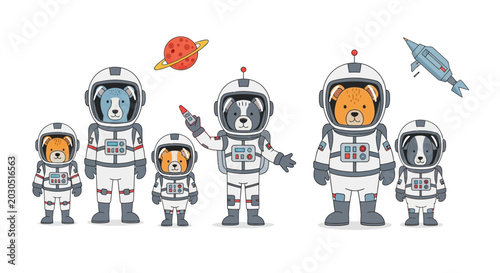 Φωτογραφία Cute Animal Astronauts in Space Adventure