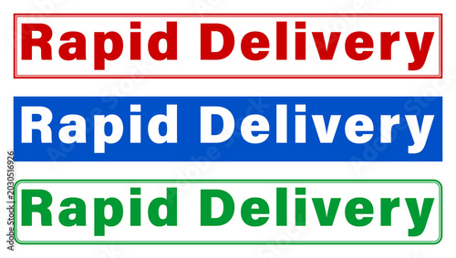 Three colorful rapid delivery service logo designs with different colors