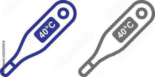 Vector thermometer icon high temperature reading body temperature thermometer