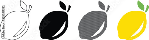 Photos Vector assortment of lemon icons in different styles with design element