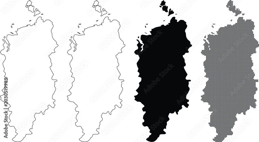 Obraz premium Komi republic, russia map silhouette. black and white vector outline of Komi republic country borders.
