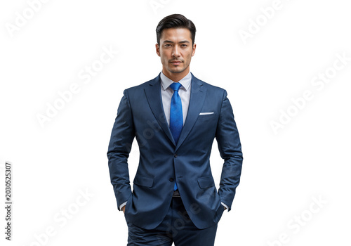 Confident young professional in a modern business lifestyle isolated on transparent background