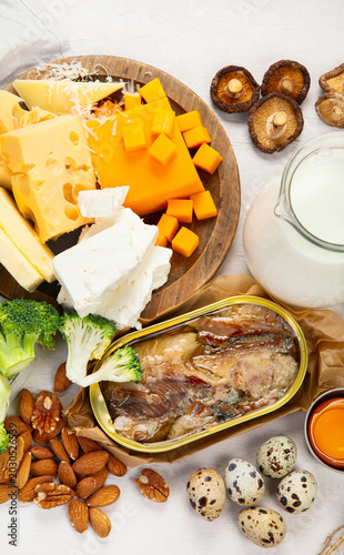 Products containing vitamin D.