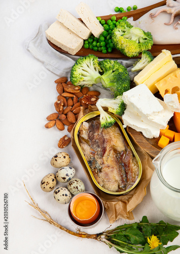 Products containing vitamin D.