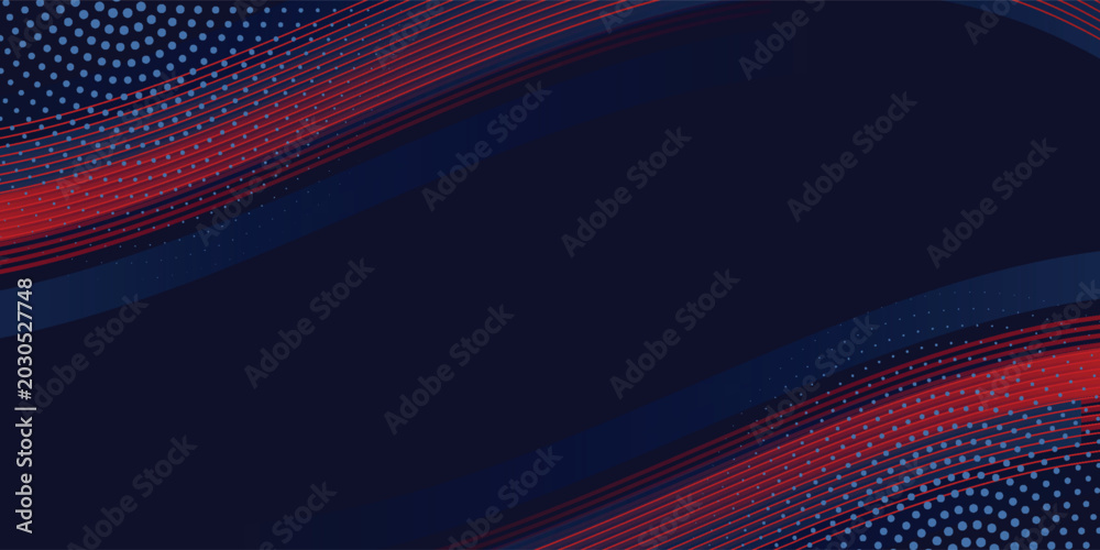 Fototapeta premium Blue red abstract background with shiny red lines on dark blue background