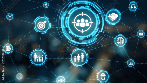 Cuadro en lienzo Concept of target group strategy optimizes digital marketing