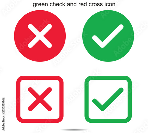 green check and red cross icon