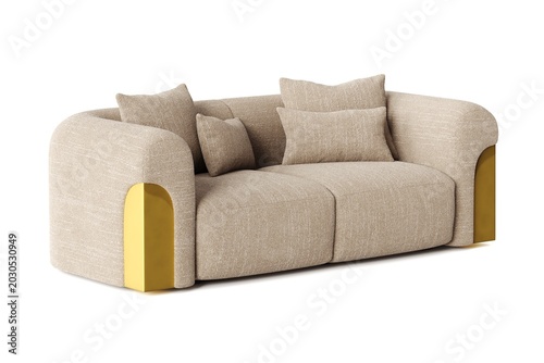 Bild auf Leinwand Sofa Aura concept white background 3d render illustration