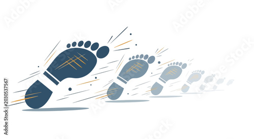 Foto Footprints Trail - Abstract Motion and Progress Concept