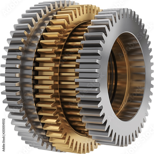 Metallic cogwheels and gears of industrial transmission system