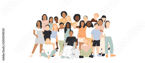 Children of different ethnicities stand side by side together.
