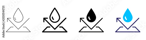 Photos Set of waterproof sign icons used to indicate protection against liquid and moisture