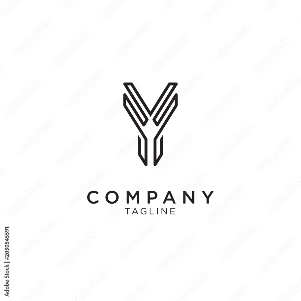 Obraz premium Creative letter Y logo design vector. Letter Y logo design template. Monogram Y logo icon