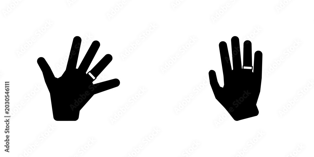 Obraz premium black hand vector set icons collection