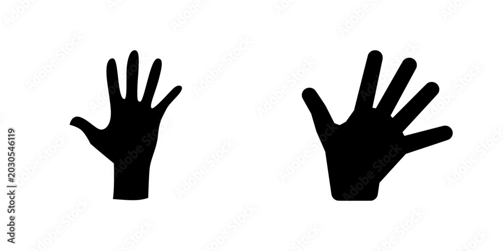 Fototapeta premium black hand vector set icons collection