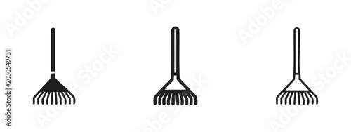 Tableau sur toile Leaf rake icon set
