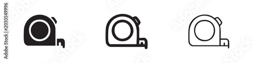 Canvastavla Retractable carpenter's measuring tape icon set for precision