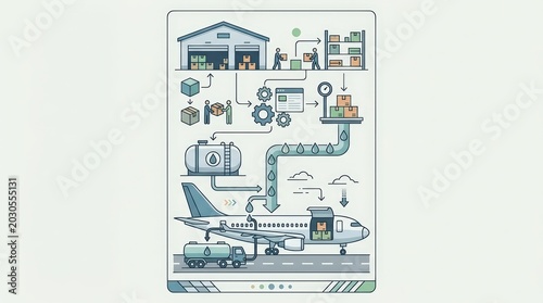 Air cargo fuel planning and logistics workflow infographic