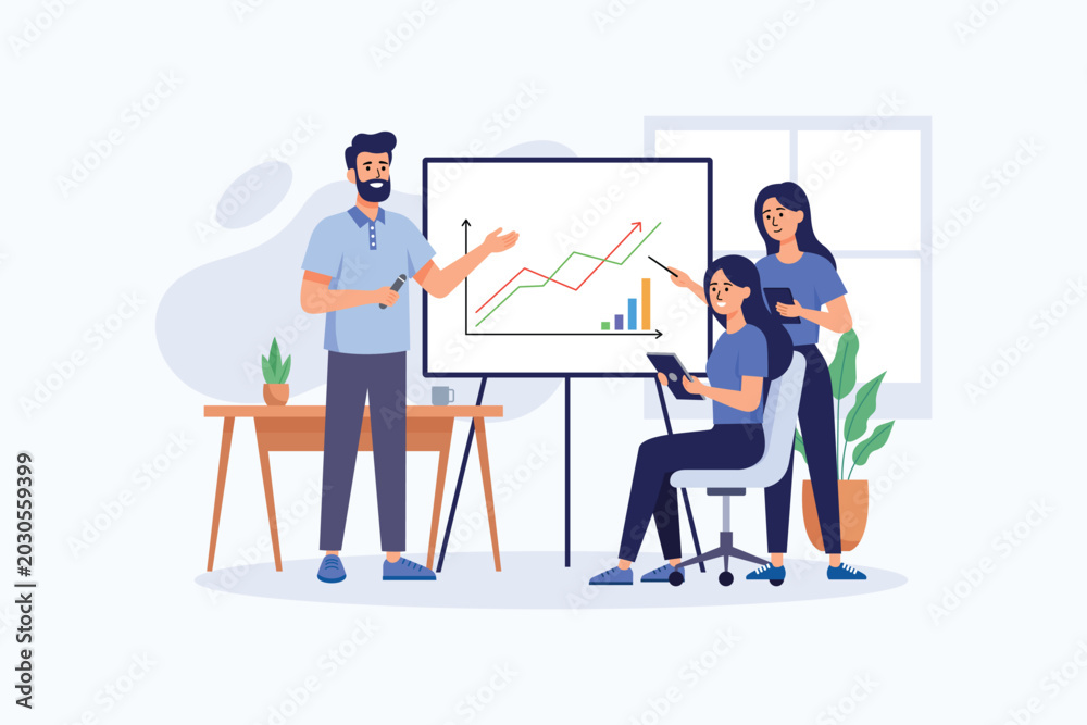 Fototapeta premium Team Analyzing Digital Marketing Data