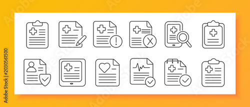 Obraz na plátně Medical documents set icon