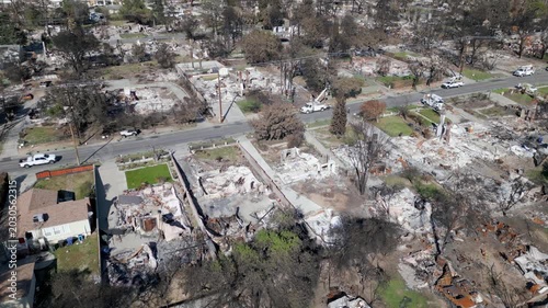 Wildfire Damage in Altadena California Drone Aerial View