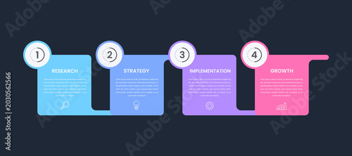 4 Step Timeline Roadmap Infographic Template for Business Process Flowchart Workflow Diagram Presentation
