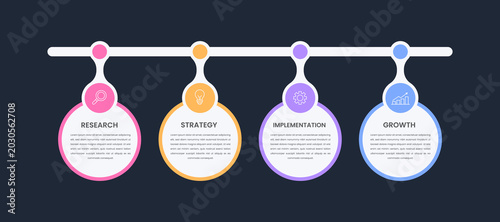 4 Step Timeline Roadmap Infographic Template for Business Process Workflow Presentation