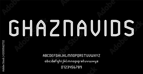 Set of alphabets font letters and numbers modern abstract design vector illustration