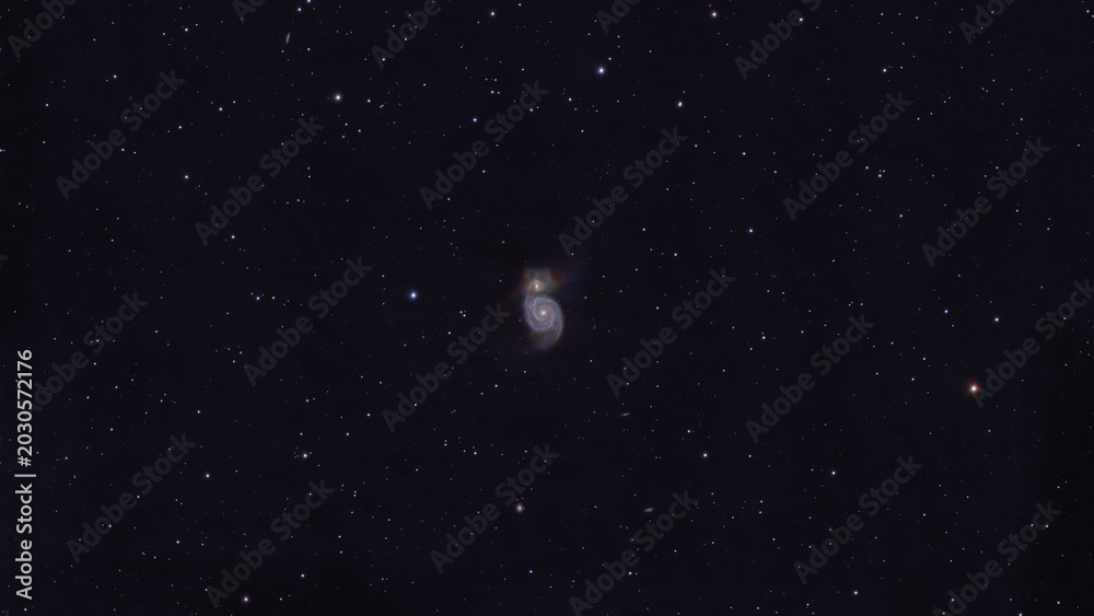 Fototapeta premium M51 Whirlpool Spiral Galaxy in Deep Space