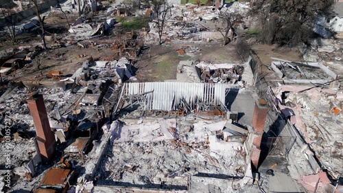Wildfire Damage in Altadena California Drone Aerial View