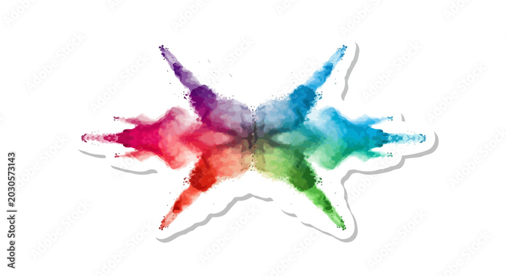 Fototapeta premium Abstract colorful splash design on white background for creative projects