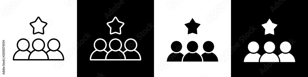 Fototapeta premium Teamwork black and white icon design concept