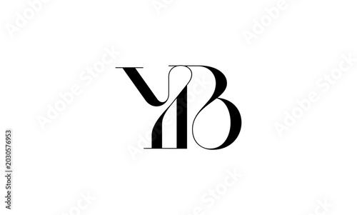 YB initial letters logo or YB monogram