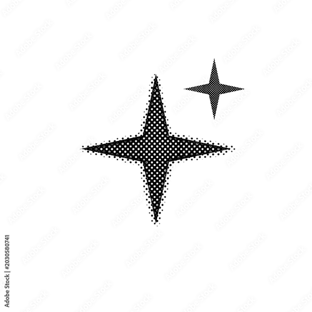 Obraz premium Dither Halftone Bitmap Sparkles 
