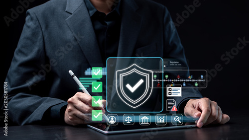 Schilderij op canvas Regulatory security compliance and corporate governance standard concept