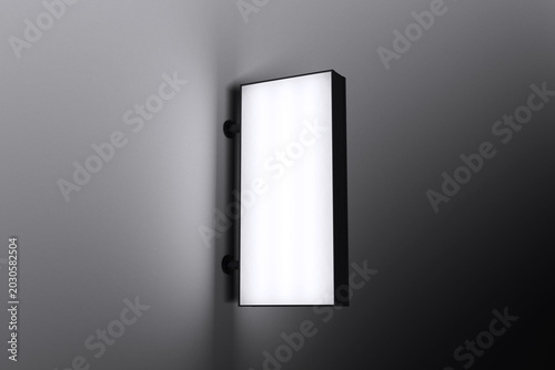 Realistic Long Signboard Blank