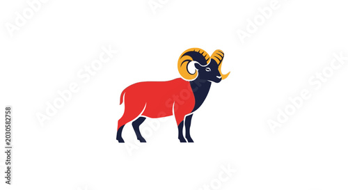 Fotografia Colorful illustration of a ram animal.