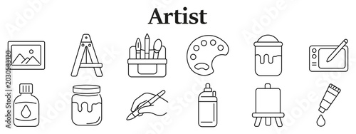 Photography Artist set icon