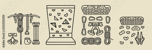 Photos Rock Climbing Bouldering Gear and Training Wall Line Art