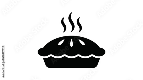 Bild auf Leinwand Warm and Delicious Freshly Baked Pie Dessert Icon Representing Comfort Food and